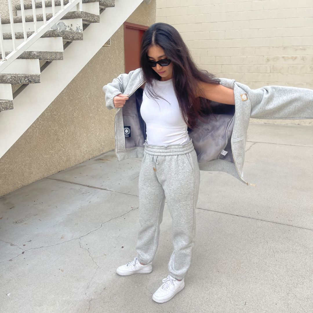Grey Velvet Interior Sweats